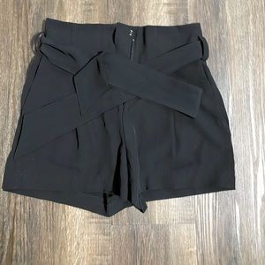 Dynamite, high waisted black shorts with tie belt